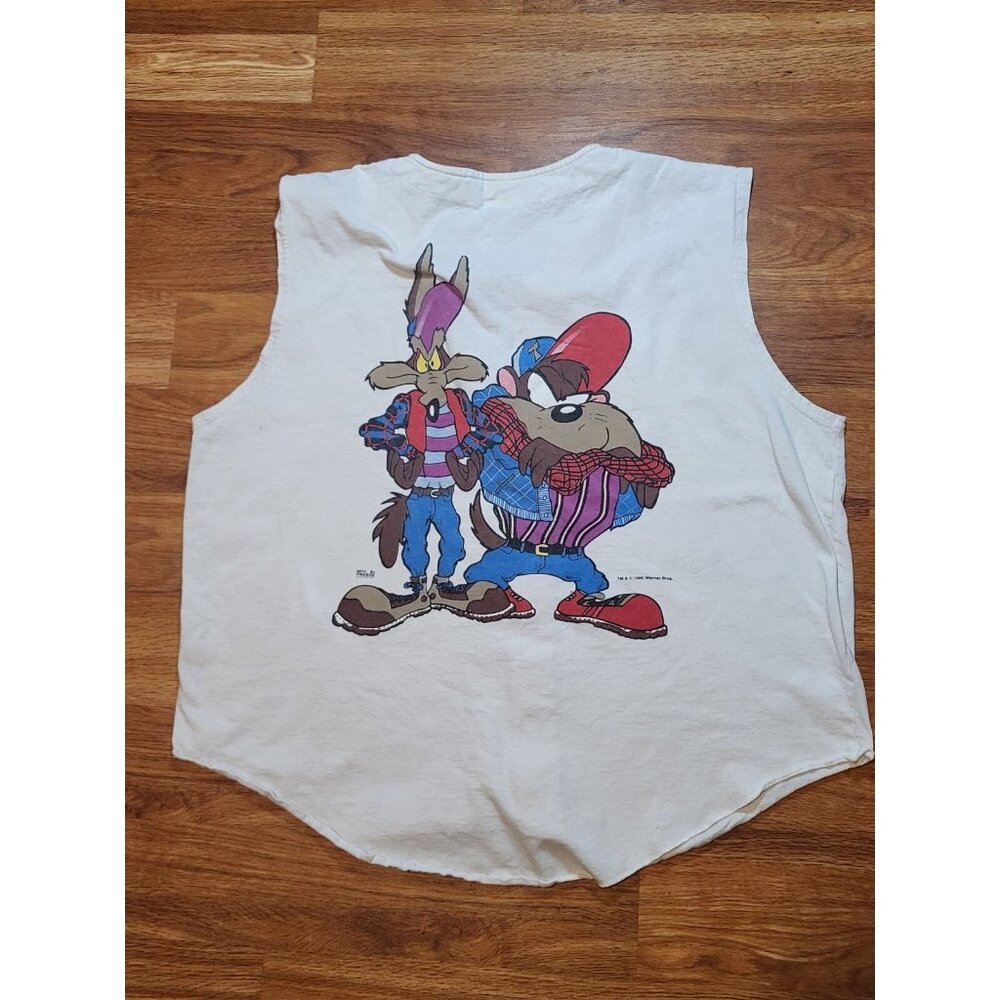 Vtge Looney Tunes By‎ Freeze X-large Button Up Sleeveless No Boundaries Read